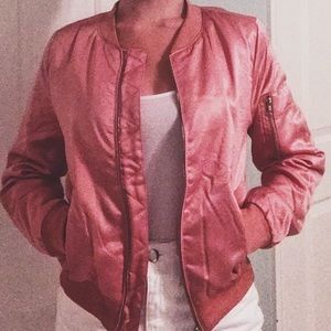 Forever 21 Dusty Rose Bomber Jacket